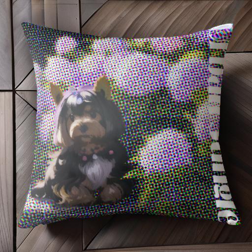 ヘアアクセサリー ヨークシャーテリア 首輪 クッションカバー 45×45cm アニマル柄 おしゃれ 可愛い ク..