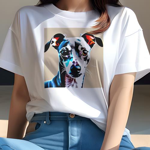 Tシャツ レディース 犬ファン 半袖 春夏 犬柄 プリント カジュアル かわいい 人間用 フィットネス ダンス イタリアングレーハウンド
