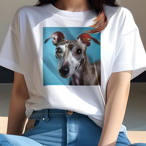 Tシャツ レディース 犬ファン 半袖 春夏 犬柄 プリント カジュアル かわいい 人間用 フィットネス ダンス イタリアングレーハウンド