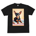 Tシャツ メンズ キッズ 犬ファン 半袖 春夏 犬柄 プリント カジュアル かわいい 人間用 フィットネス ダンス 本 ミニチュアピンシャー