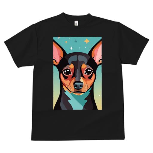 楽天フロントップ楽天市場店Tシャツ メンズ キッズ 犬ファン 半袖 春夏 犬柄 プリント カジュアル かわいい 人間用 フィットネス ダンス 星 ミニチュアピンシャー キラキラ