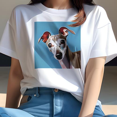 Tシャツ レディース 犬ファン 半袖 春夏 犬柄 プリント カジュアル かわいい 人間用 フィットネス ダンス イタリアングレーハウンド