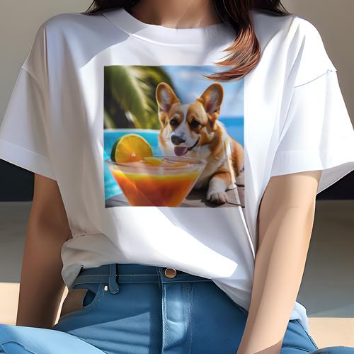 Tシャツ レディース 犬ファン 半袖 春夏 犬柄 プリント カジュアル かわいい 人間用 フィットネス ダン..