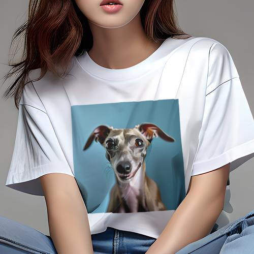 Tシャツ レディース 犬ファン 半袖 春夏 犬柄 プリント カジュアル かわいい 人間用 フィットネス ダンス イタリアングレーハウンド Tシャツ レディース 犬ファン 半袖 春夏 犬柄 プリント カジュアル かわいい 人間用 フィットネス ダンス イタリアングレーハウンド