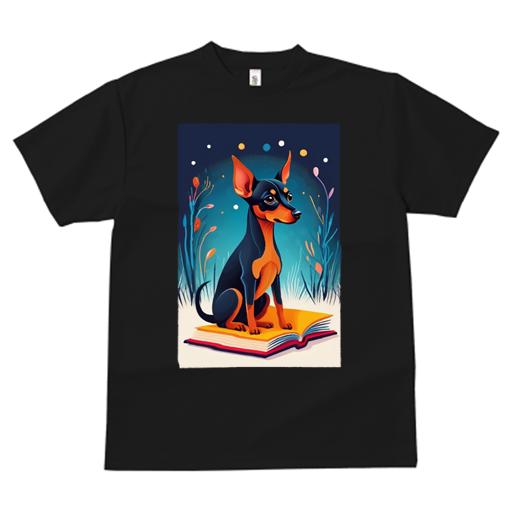 Tシャツ レディース 犬ファン 半袖 春夏 犬柄 プリント カジュアル かわいい 人間用 フィットネス ダンス 本 ミニチュアピンシャー イラスト