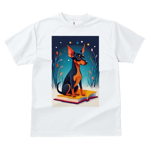 Tシャツ レディース 犬ファン 半袖 春夏 犬柄 プリント カジュアル かわいい 人間用 フィットネス ダンス 本 ミニチュアピンシャー イラスト