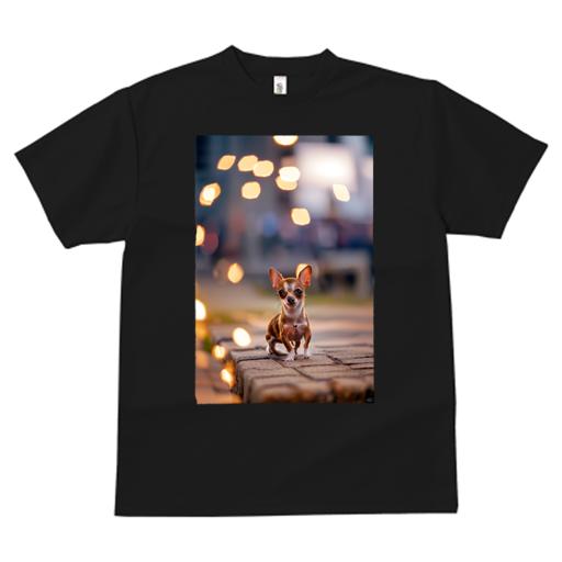 Tシャツ レディース 犬ファン 半袖 春夏 犬柄 プリント カジュアル かわいい 人間用 フィットネス ダンス 背景 チワワ 光 レンガ
