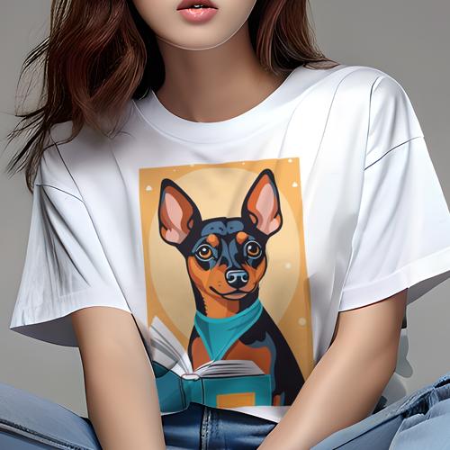 Tシャツ レディース 犬ファン 半袖 春夏 犬柄 プリント カジュアル かわいい 人間用 フィットネス ダンス 本 ミニチュアピンシャー Tシャツ レディース 犬ファン 半袖 春夏 犬柄 プリント カジュアル かわいい 人間用 フィットネス ダンス 本 ミニチュアピンシャー