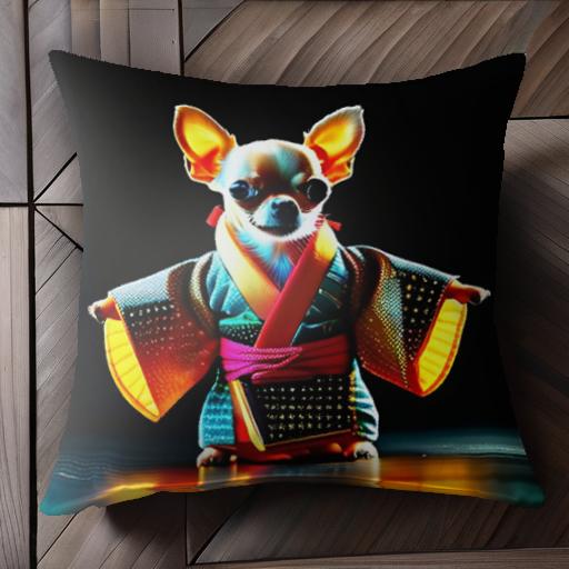 着物 チワワ 和風 日本 クッションカバー 45×45cm アニマル柄 おしゃれ 可愛い クッション本体付き 正..