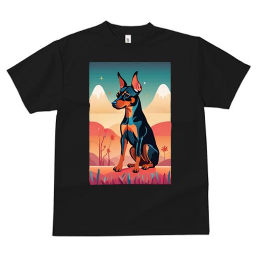 Tシャツ レディース 犬ファン 半袖 春夏 犬柄 プリント カジュアル かわいい 人間用 フィットネス ダンス 山 ミニチュアピンシャー 星 空 植物