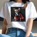Tシャツ レディース 犬ファン 半袖 春夏 犬柄 プリント カジュアル かわいい 人間用 フィットネス ダンス 着物 チワワ(4)
