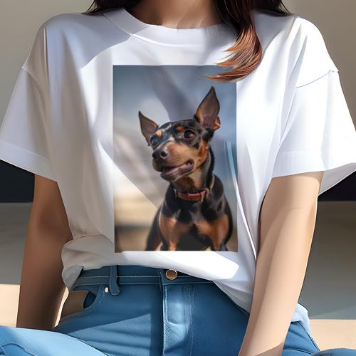 Tシャツ レディース 犬ファン 半袖 春夏 犬柄 プリント カジュアル かわいい 人間用 フィットネス ダン..