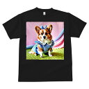 Tシャツ メンズ キッズ 犬ファン 半袖 春夏 犬柄 プリント カジュアル かわいい 人間用 フィットネス ダンス リボン コーギー ワンピース