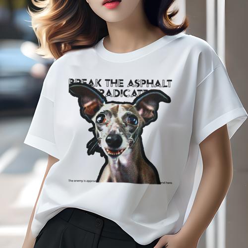 Tシャツ レディース 犬ファン 半袖 春夏 犬柄 プリント カジュアル かわいい 人間用 フィットネス ダン..