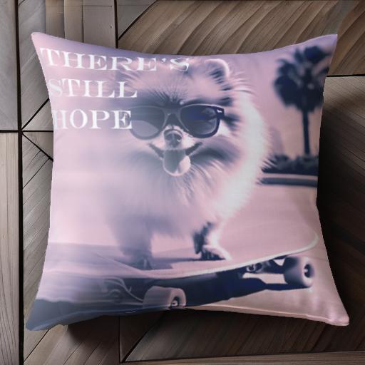 スケートボード ポメラニアン サングラス ストリート クッションカバー 45×45cm アニマル柄 おしゃれ ..