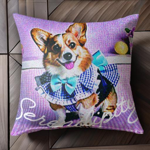 リボン コーギー カップケーキ 花 クッションカバー 45×45cm アニマル柄 おしゃれ 可愛い クッション本..