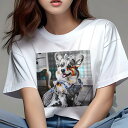 Tシャツ レディース 犬ファン 半袖 春夏 犬柄 プリント カジュアル かわいい 人間用 フィットネス ダンス リボン コーギー ワンピース