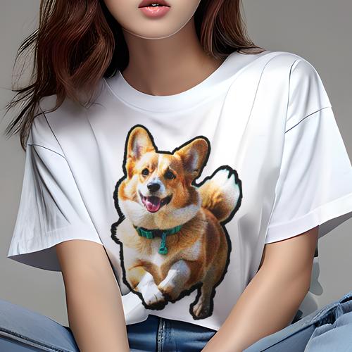 Tシャツ レディース 犬ファン 半袖 春夏 犬柄 プリント カジュアル かわいい 人間用 フィットネス ダン..