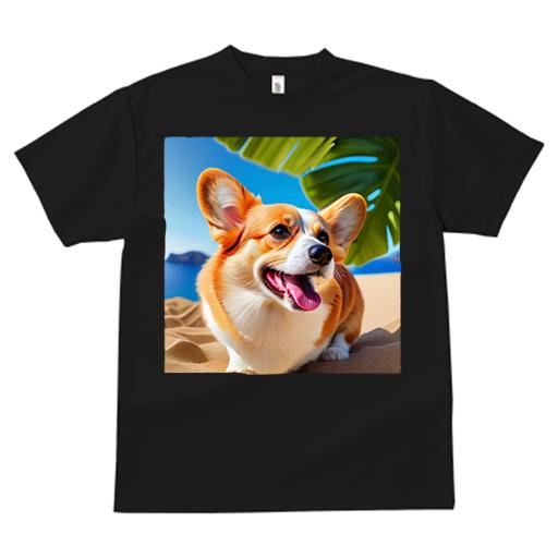 Tシャツ レディース 犬ファン 半袖 春夏 犬柄 プリント カジュアル かわいい 人間用 フィットネス ダンス ビーチ コーギー 夏 休暇 海