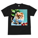 Tシャツ メンズ キッズ 犬ファン 半袖 春夏 犬柄 プリント カジュアル かわいい 人間用 フィットネス ダンス イチゴ ポメラニアン ギンガムチェック リボン ワンピース