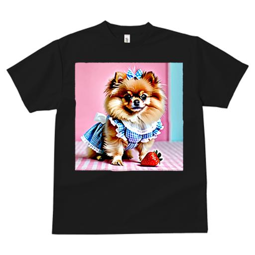 Tシャツ レディース 犬ファン 半袖 春夏 犬柄 プリント カジュアル かわいい 人間用 フィットネス ダンス いちご ポメラニアン ワンピース リボン