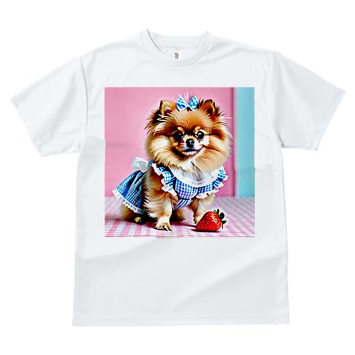 Tシャツ レディース 犬ファン 半袖 春夏 犬柄 プリント カジュアル かわいい 人間用 フィットネス ダンス いちご ポメラニアン ワンピース リボン