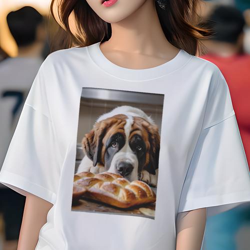 Tシャツ レディース 犬ファン 半袖 春夏 犬柄 プリント カジュアル かわいい 人間用 フィットネス ダンス パン セントバーナード Tシャツ レディース 犬ファン 半袖 春夏 犬柄 プリント カジュアル かわいい 人間用 フィットネス ダンス パン セントバーナード