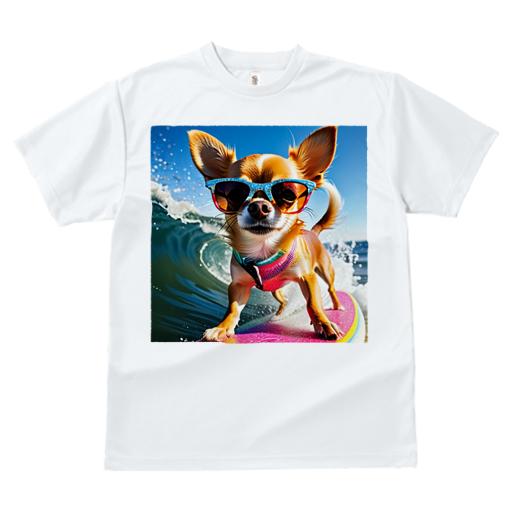 Tシャツ レディース 犬ファン 半袖 春夏 犬柄 プリント カジュアル かわいい 人間用 フィットネス ダンス サングラス チワワ サーフィン 海 波