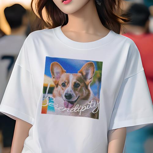 Tシャツ レディース 犬ファン 半袖 春夏 犬柄 プリント カジュアル かわいい 人間用 フィットネス ダン..