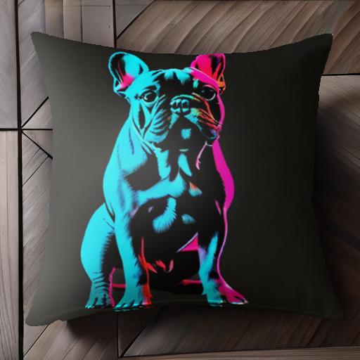 フレンチブルドッグ クッションカバー 45×45cm アニマル柄 おしゃれ 可愛い クッション本体付き 正方形..