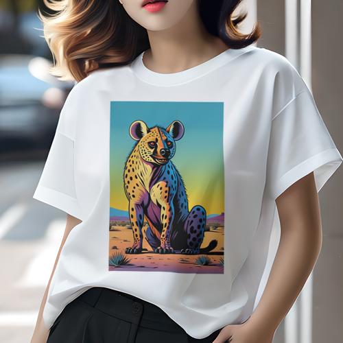 Tシャツ レディース 犬ファン 半袖 春夏 犬柄 プリント カジュアル かわいい 人間用 個性派 ここだけのデザイン 面白 背景 砂漠 動物