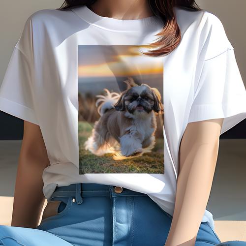 Tシャツ レディース 犬ファン 半袖 春夏 犬柄 プリント カジュアル かわいい 人間用 個性派 ここだけの..