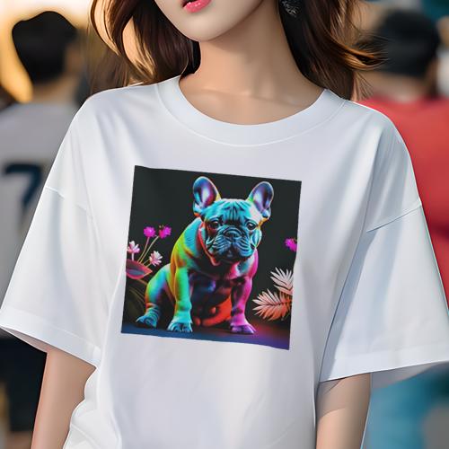 Tシャツ レディース 犬ファン 半袖 春夏 犬柄 プリント カジュアル かわいい 人間用 個性派 ここだけのデザイン 面白 花 フレンチブルドッグ 植物 Tシャツ レディース 犬ファン 半袖 春夏 犬柄 プリント カジュアル かわいい 人間用 個性派 ここだけのデザイン 面白 花 フレンチブルドッグ 植物