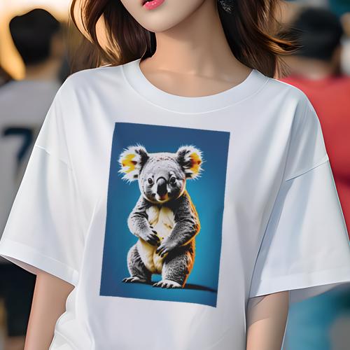 Tシャツ レディース 犬ファン 半袖 春夏 犬柄 プリント カジュアル かわいい 人間用 個性派 ここだけのデザイン 面白 コアラ 動物 かわいい ぬいぐるみ オーストラリア