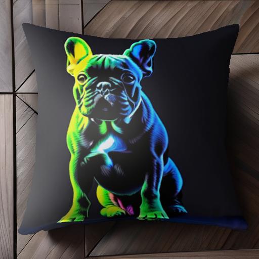 フレンチブルドッグ クッションカバー 45×45cm アニマル柄 おしゃれ 可愛い クッション本体付き 正方形 犬ファン