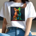 Tシャツ レディース 犬ファン 半袖 春夏 犬柄 プリント カジュアル かわいい 人間用 個性派 ここだけのデザイン 面白 フレンチブルドッグ(4)