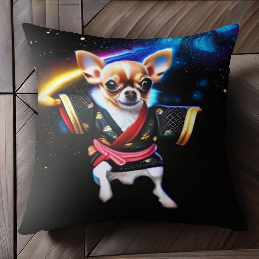 サムライ チワワ 宇宙 ライトセーバー クッションカバー 45×45cm アニマル柄 おしゃれ 可愛い クッショ..