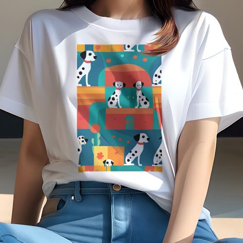 Tシャツ レディース 犬ファン 半袖 春夏 犬柄 プリント カジュアル かわいい 人間用 個性派 ここだけのデザイン 面白 模様 ダルメシアン ポップ Tシャツ レディース 犬ファン 半袖 春夏 犬柄 プリント カジュアル かわいい 人間用 個性派 ここだけのデザイン 面白 模様 ダルメシアン ポップ