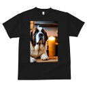 Tシャツ メンズ キッズ 犬ファン 半袖 春夏 犬柄 プリント カジュアル かわいい 人間用 個性派 ここだけのデザイン 面白 キャンドル セントバーナード