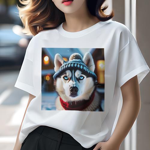 Tシャツ レディース 犬ファン 半袖 春夏 犬柄 プリント カジュアル かわいい 人間用 個性派 ここだけの..