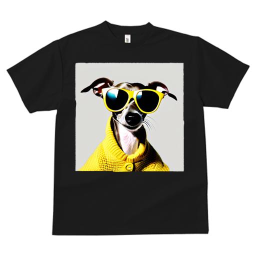 Tシャツ レディース 犬ファン 半袖 春夏 犬柄 プリント カジュアル かわいい 人間用 個性派 ここだけのデザイン 面白 サングラス イタリアングレーハウンド セーター