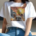 Tシャツ レディース 犬ファン 半袖 春夏 犬柄 プリント カジュアル かわいい 人間用 個性派 ここだけのデザイン 面白 宇宙 フレンチブルドッグ 宇宙船 爆発(4)