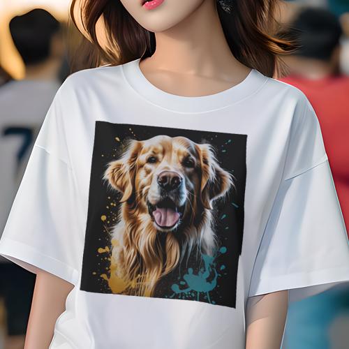 Tシャツ レディース 犬ファン 半袖 春夏 犬柄 プリント カジュアル かわいい 人間用 個性派 ここだけのデザイン 面白 ゴールデンレトリバー Tシャツ レディース 犬ファン 半袖 春夏 犬柄 プリント カジュアル かわいい 人間用 個性派 ここだけのデザイン 面白 ゴールデンレトリバー