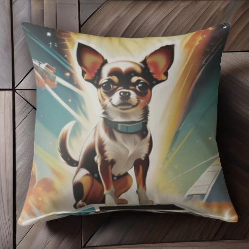 宇宙船 チワワ スペース クッションカバー 45×45cm アニマル柄 おしゃれ 可愛い クッション本体付き 正方形 犬ファン 宇宙船 チワワ スペース クッションカバー 45×45cm アニマル柄 おしゃれ 可愛い クッション本体付き 正方形 犬ファン