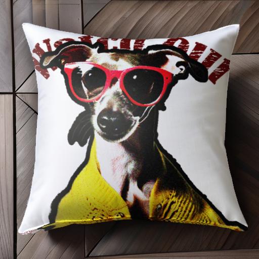 サングラス イタリアングレーハウンド セーター クッションカバー 45×45cm アニマル柄 おしゃれ 可愛い..