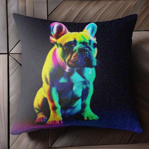 フレンチブルドッグ クッションカバー 45×45cm アニマル柄 おしゃれ 可愛い クッション本体付き 正方形..