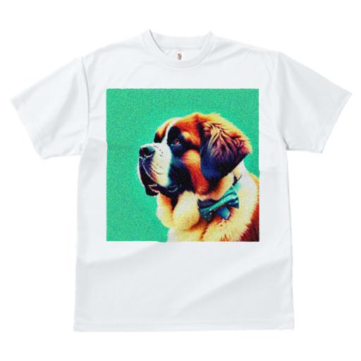 Tシャツ レディース 犬ファン 半袖 春夏 犬柄 プリント カジュアル かわいい 人間用 個性派 ここだけのデザイン 面白 蝶ネクタイ セントバーナード
