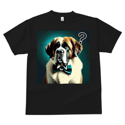 Tシャツ レディース 犬ファン 半袖 春夏 犬柄 プリント カジュアル かわいい 人間用 個性派 ここだけのデザイン 面白 蝶ネクタイ セントバーナード