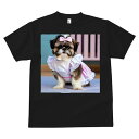 Tシャツ メンズ キッズ 犬ファン 半袖 春夏 犬柄 プリント カジュアル かわいい 人間用 個性派 ここだけのデザイン 面白 リボン シーズー ワンピース