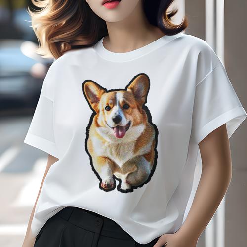 Tシャツ レディース 犬ファン 半袖 春夏 犬柄 プリント カジュアル かわいい 人間用 個性派 ここだけのデザイン 面白 コーギー